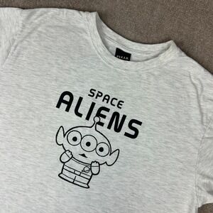 Pixar Toy Story Space Aliens T Shirt Mens L Heather Gray Graphic Print Cotton